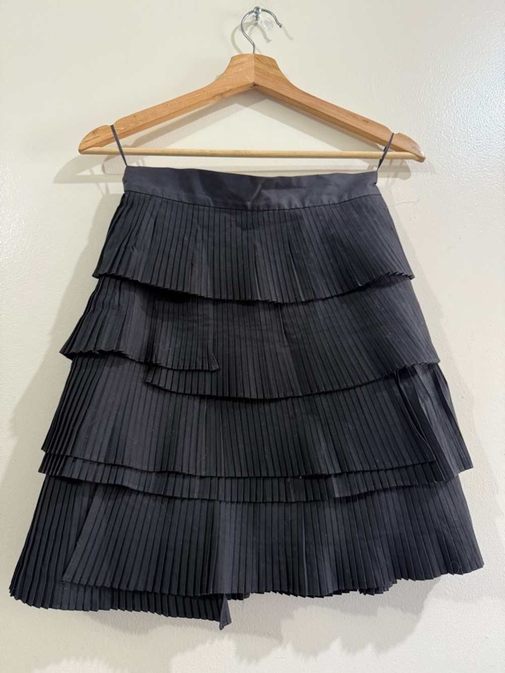 C/MEO Collective Black Layered Pleat Mini Skirt